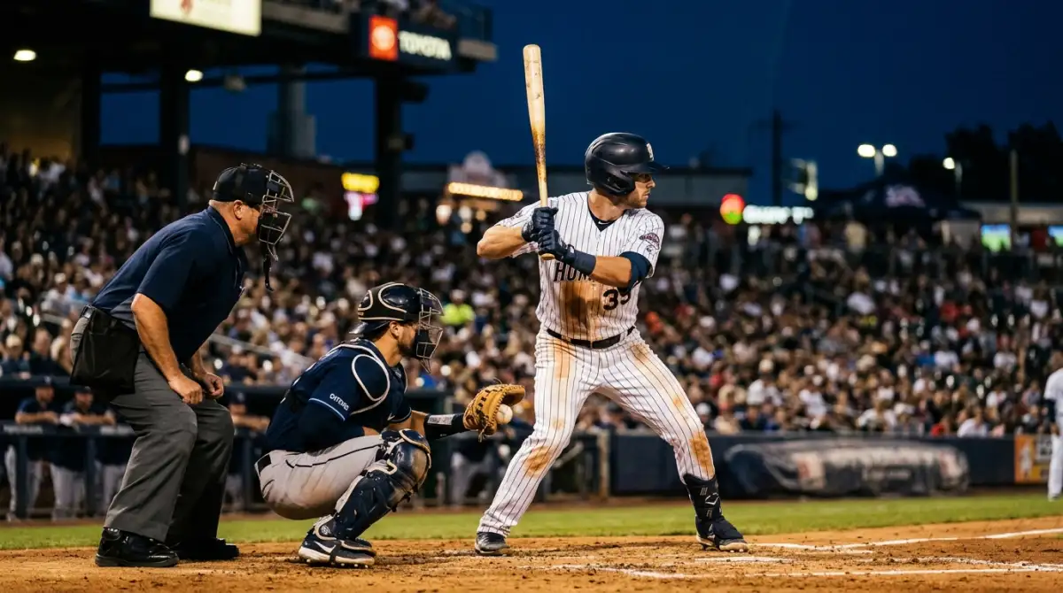 MLB-Spielsituation in den Extra Innings mit Spannungsmoment am Schlagmal
